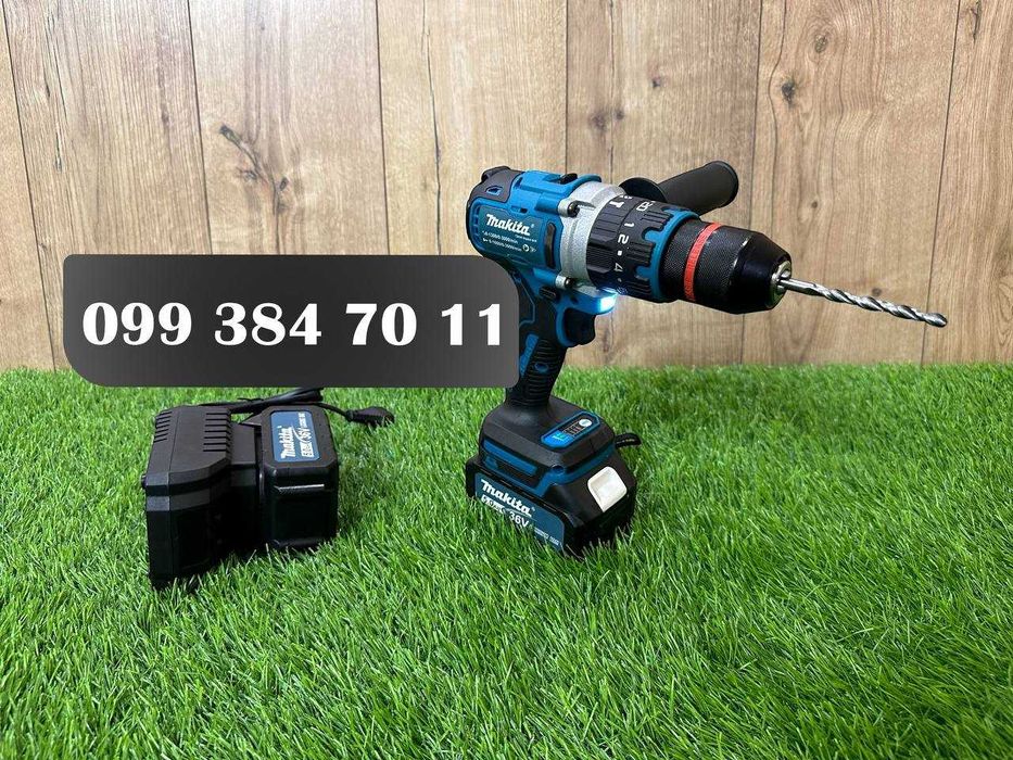 Makita акумуляторний шуруповерт DHP485 BL Шурік із двома акумуляторами