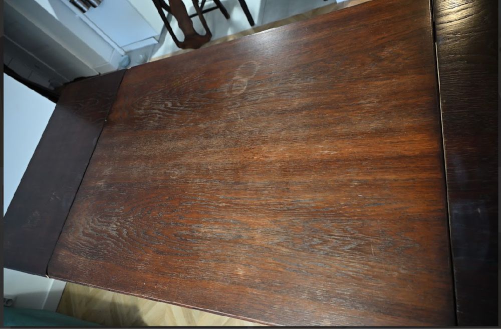 OKAZJA Stół + 6 krzeseł do renowacji dębowy międzywojenny