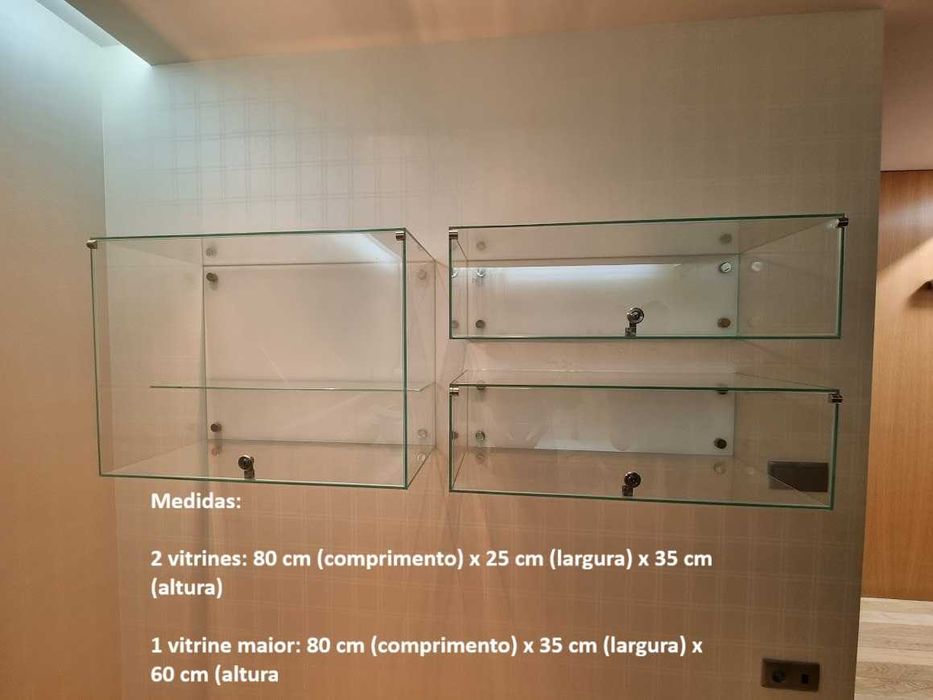 Caixas/Vitrines em Vidro Temperado com Fechadura