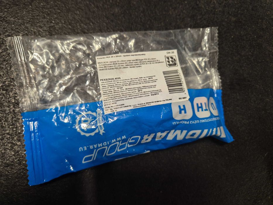 Kolanko 90 stopni PEX 20mmx20mm - system zaprasowywany Nowe