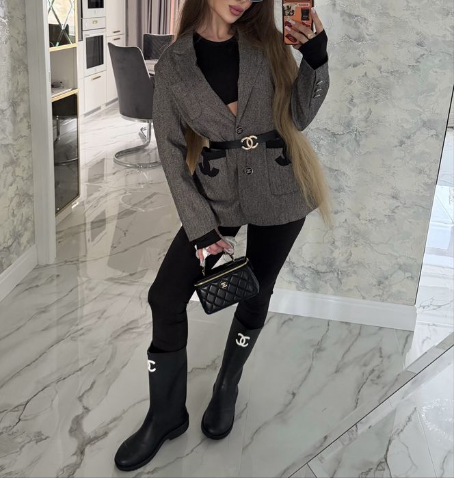 Пиджак оверсайз жакет Chanel серый: 3 500 грн. - Пиджаки оверсайз