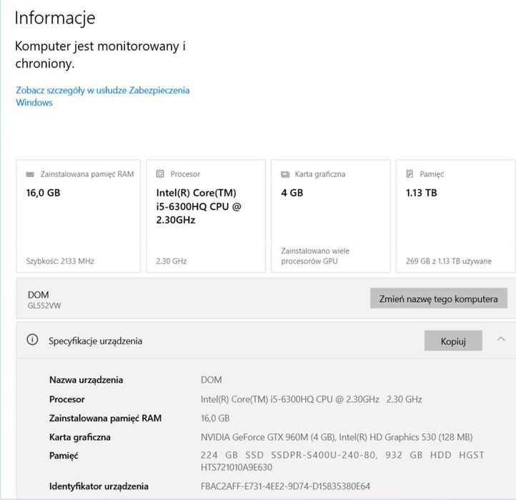 Laptop Asus ROG GL552VW + GRATIS