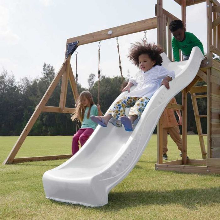 Drewniany Duży Plac Zabaw Huśtawki Zjeżdżalnia Wież