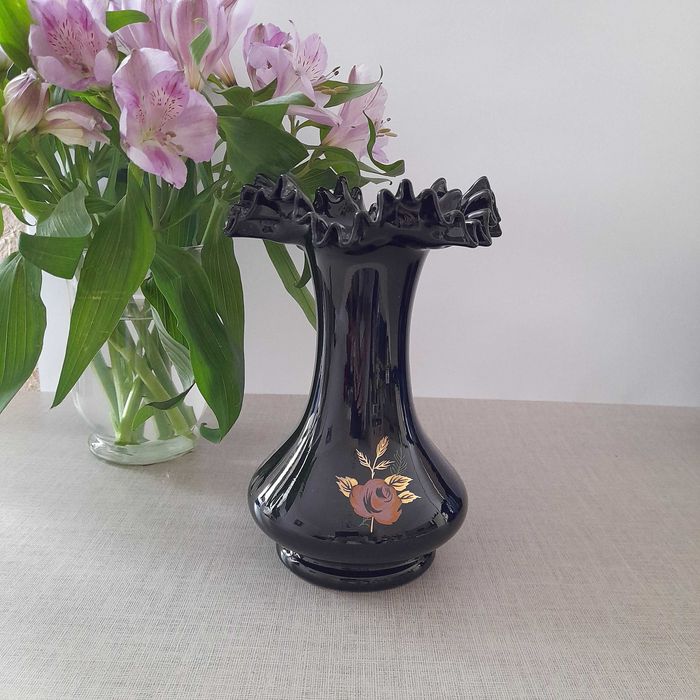 Wazon Bohemia czarne szkło