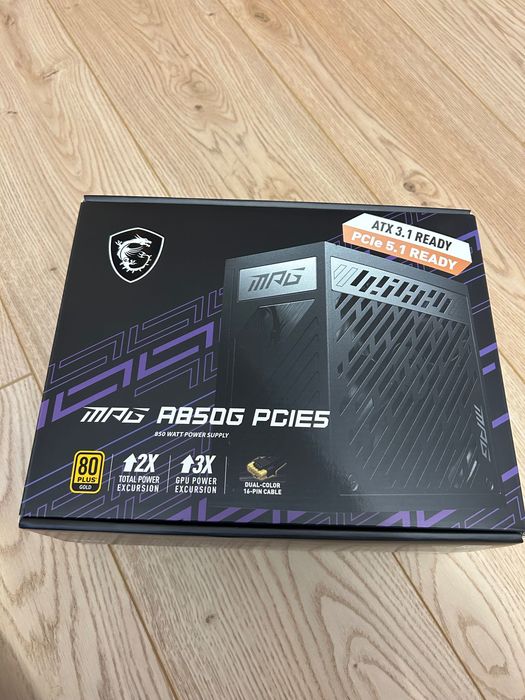 Zasilacz MSI MPG A850G PCIE 5.0 850 W 80 Plus Gold ATX 3.1