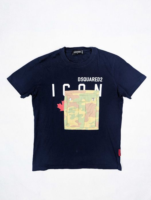Dsquared2 granatowa koszulka t-shirt M