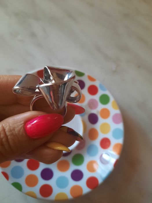 Pierścionek  pierścień srebrny stal Zara  nowy