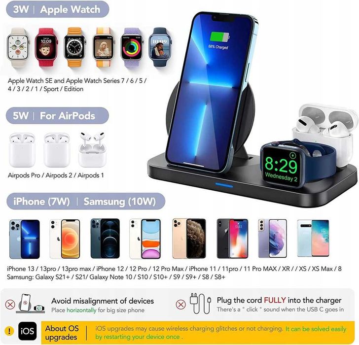 Ładowarka indukcyjna KKM 10W Apple Watch i AirPods [2478]