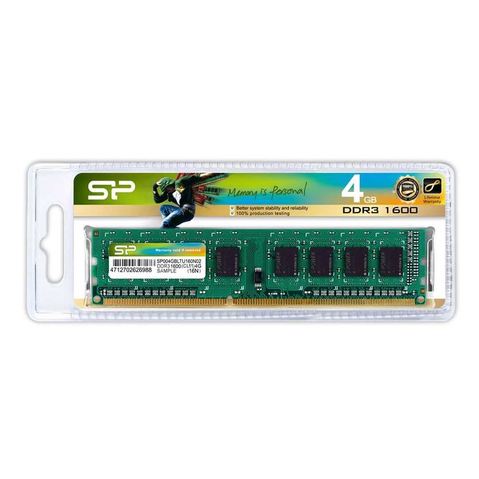 Pamięć RAM DDR3 DIMM Silicon Power 4GB 1600MHz CL11 1,5V