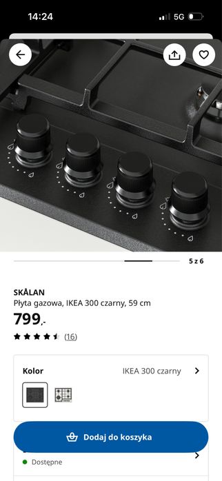 Płyta gazowa SKALAN IKEA