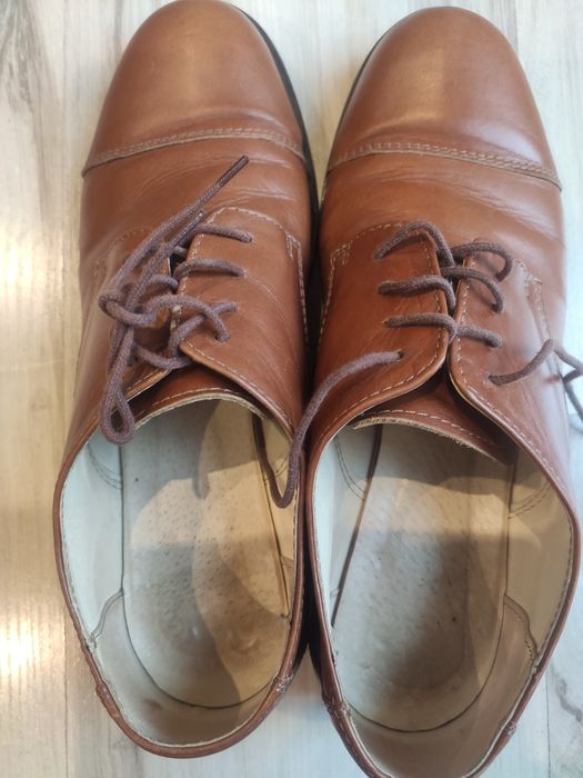 Buty skórzane 38 brąz .