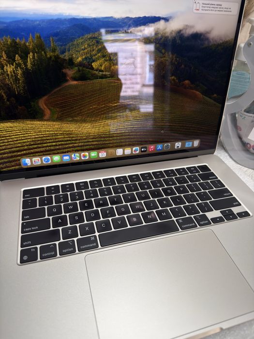 Used MacBook Air M3 15ʼ Starlight 16/512 Gb,гарантія від магазину.