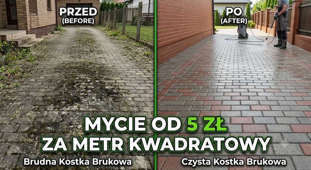 Mycie Kostki Brukowej, Elewacji i Ogrodzeń | Szybko i Tanio! Od 5zł/m²