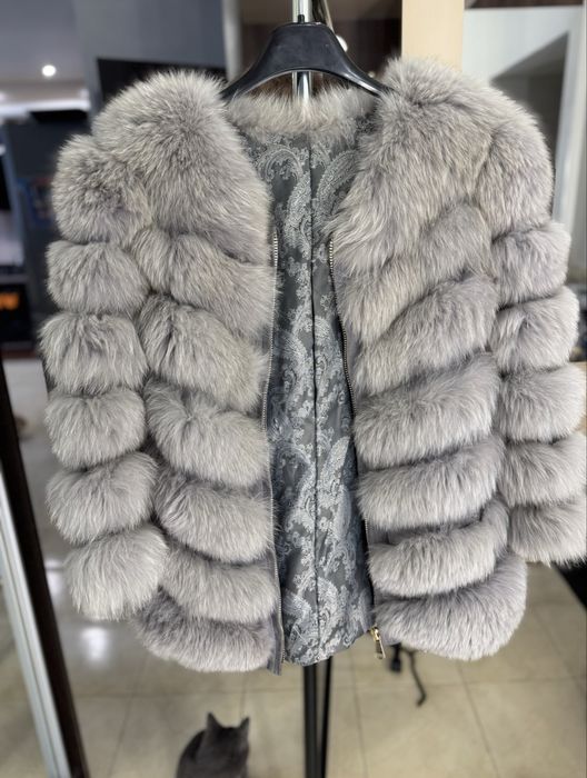 Меховая шубка писец трансформер песцовая желет шубка песец желетка