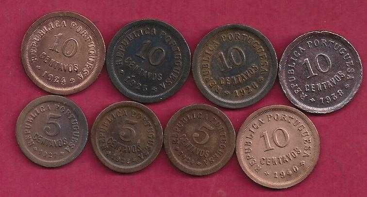 Moedas da Republica  5  e 10  Centavos  bonitas  8  Moedas