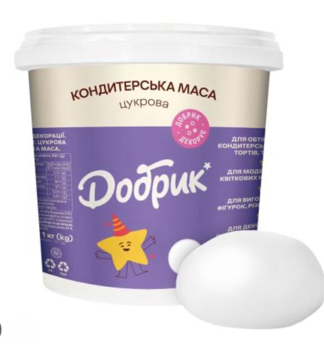 Цукрова маса  «Добрик» для декорування кондитеських виробів