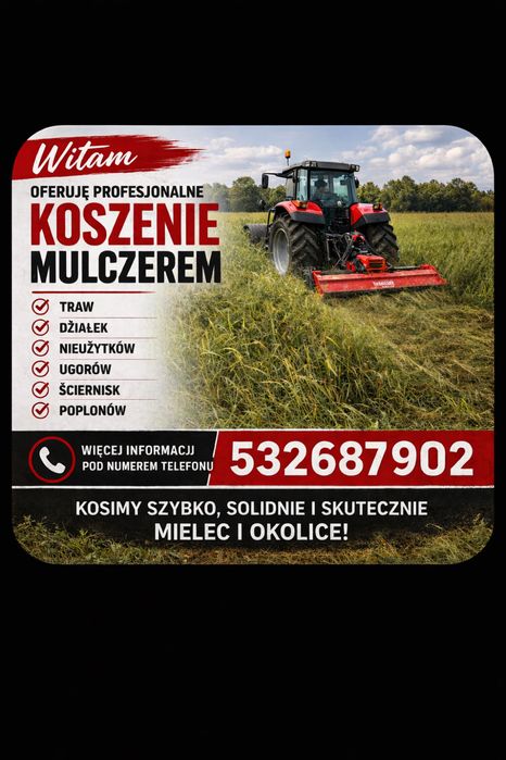 Usługi koszenia mulczerem