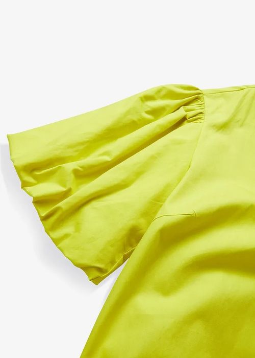 B.P.C sukienka midi zielona limonka bufiaste rękawy r.50