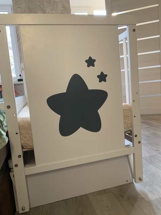 Дитяче ліжко, люлька, ліжко біле , матрац 1200*600