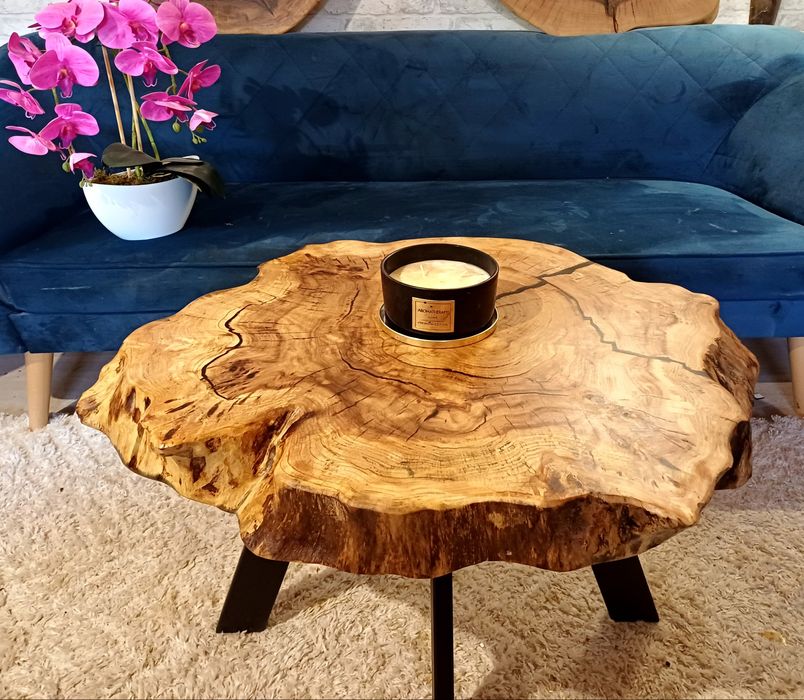 Stolik kawowy 75x57cm plaster drewna loft