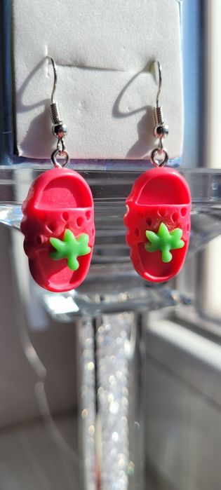 Kolczyki klapki różowe