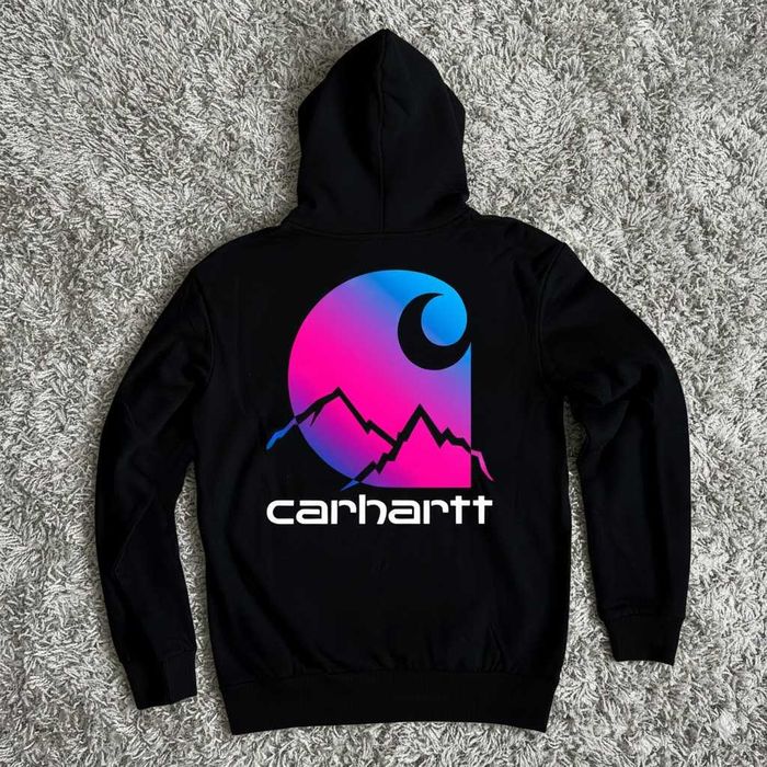 Черное Худи CARHARTT Big Logo — Чорна Толстовка Кархарт — XS/XL