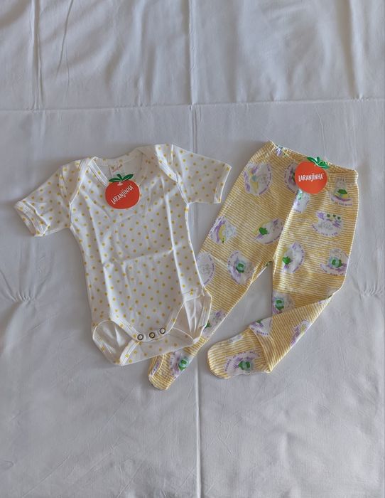 Lote 2 artigos de bebé | 1-3m | Laranjinha | NOVOS