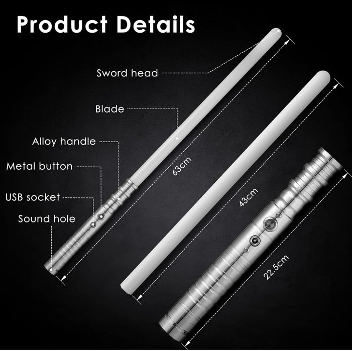 Sabre luz e som metalico Star Wars