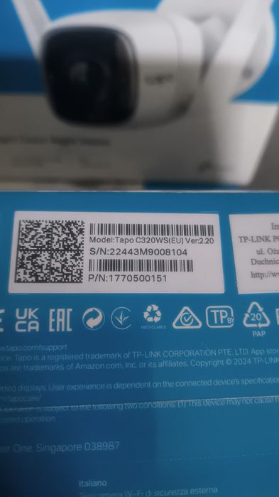 Камера зовнішня wifi Tapo c320ws