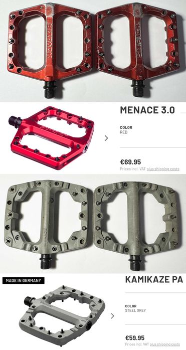 Велосипедні педалі Sixpack Millenium/Racing/Kamikaze/Menace/Skywalker