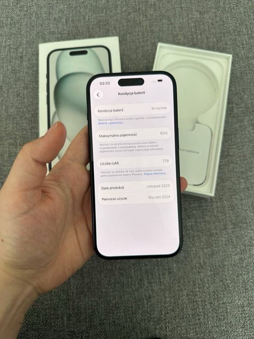 iPhone 15 – 82% Bateria, Stan 9.5/10, Bardzo Dobry