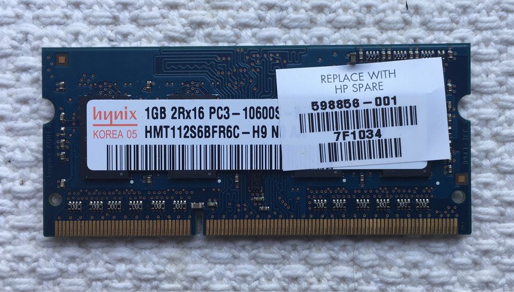 Оперативная память ОЗУ DDR3 1 Гб для ноутбука