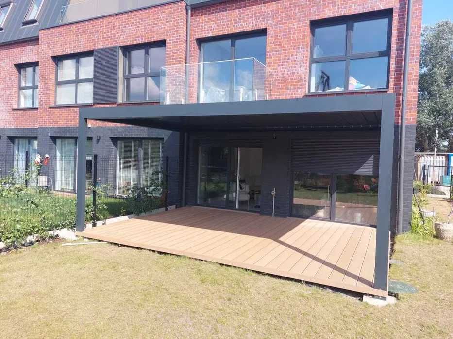 Taras drewniany kompozytowy deska egzotyczna bambus pergola zadaszenie