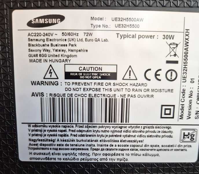 Zestaw  Google TV Chromecast 4K | + TV SAMSUNG 32" Full HD UE32H550