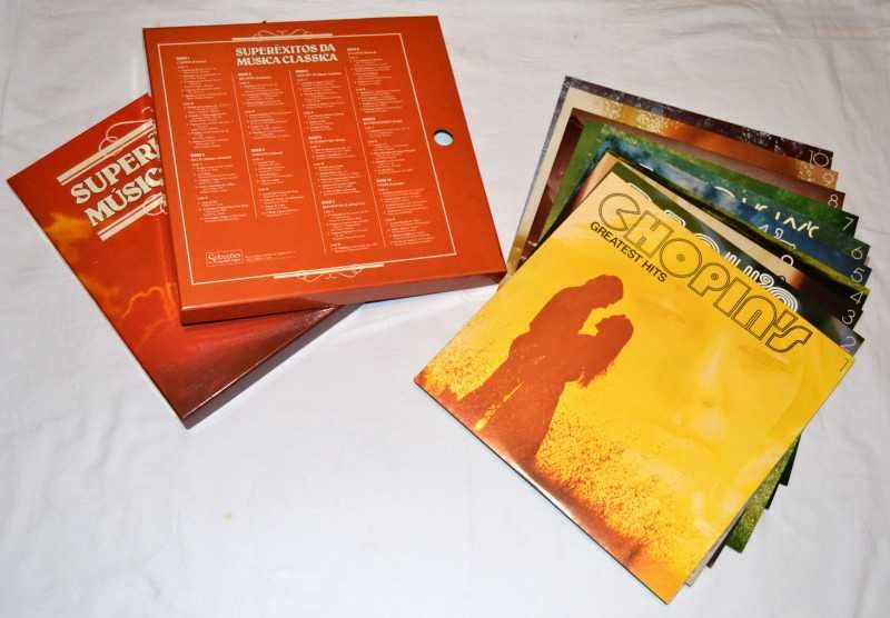 Colectânea de 10 discos LP, vinil 33RPM, música clássica
