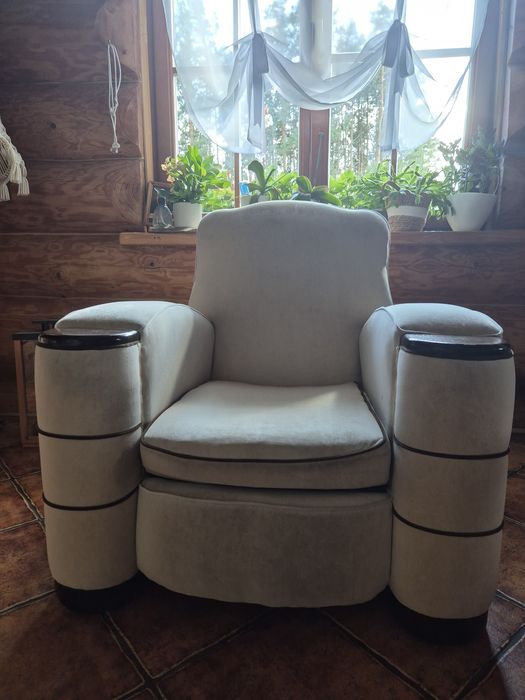 Fotel klubowy Art Deco sprężyny