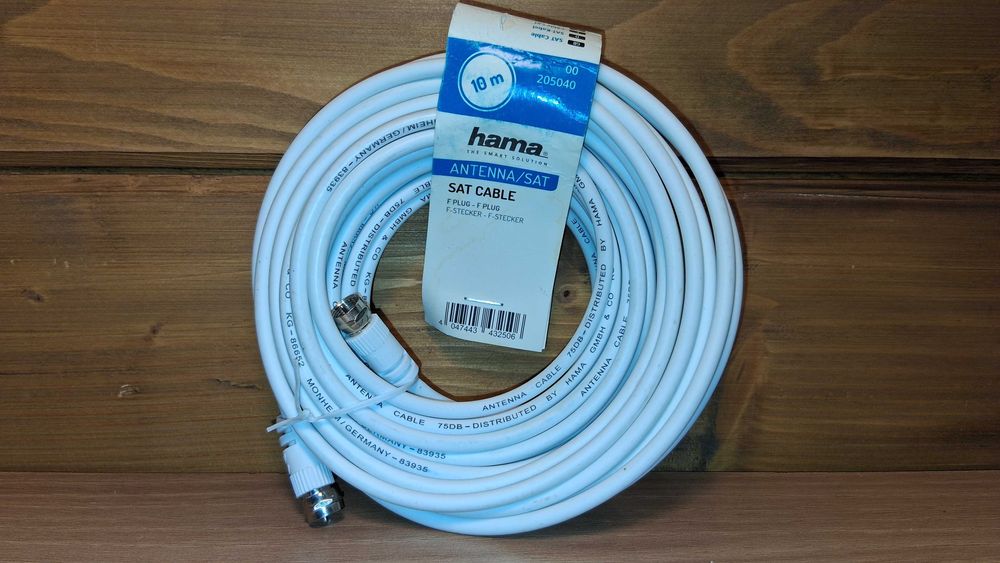 Kabel Antenowy - HAMA - Kabel Koncentryczny - DVB-T2 - 10 metrów