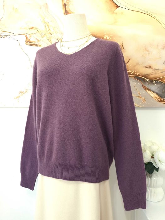 Damski Fioletowy Sweter Wełniany Merynos 100% Merino