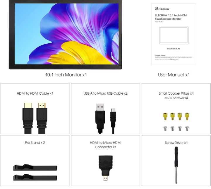 Elecrow przenośny monitor 10", 1280 x 800 z ekranem dotykowym