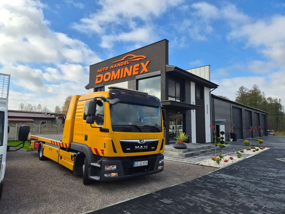 MAN TGL 12.250 POMOC DROGOWA PŁYTA HYDRAULICZAN FALKOM  MAN TGL 12.250 Falkom 2X Wyciągarka WIDŁY Specjalny 6 Osób super stan
