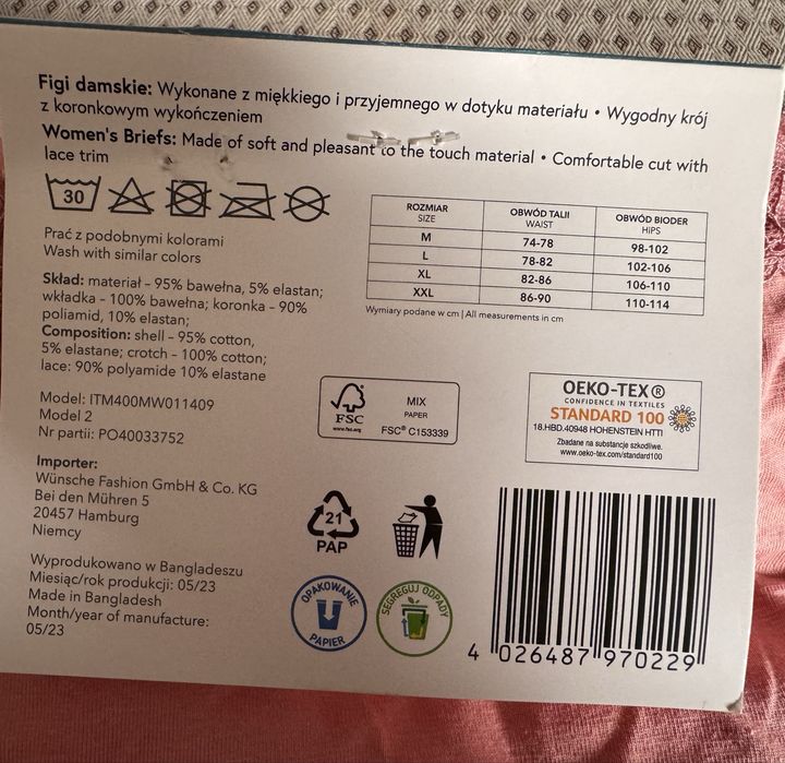 2 pary majtek XXL Cleve nowe