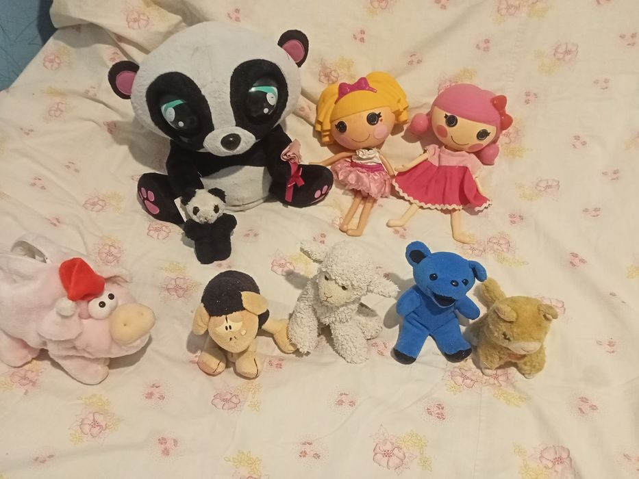 Мягкая игрушка овечка дед мороз гном панда кот лалапупси свинья мишка