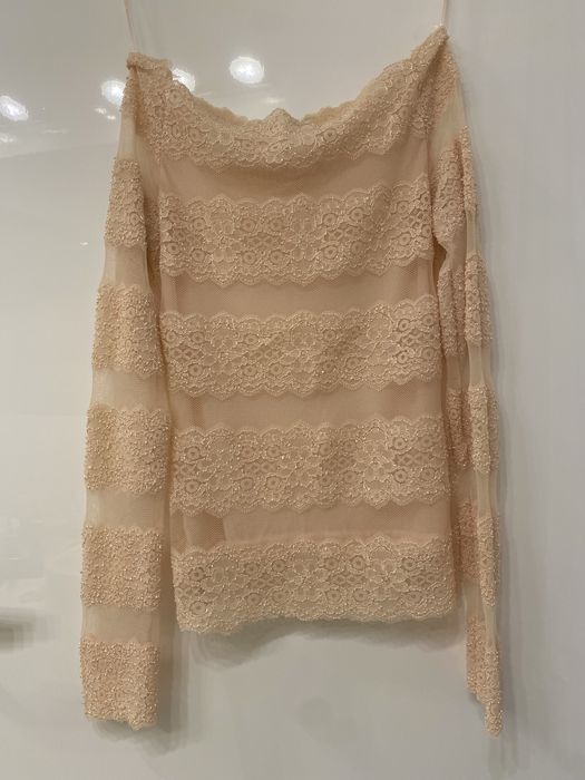 Beżowa koronkowa transparetna bluzka Capsule XS S