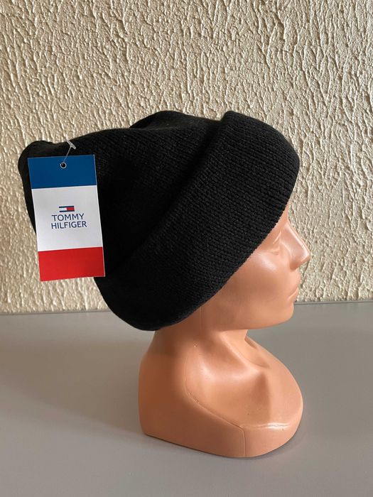 Czapka męska gruba, ciepła czarna Tommy Hilfiger