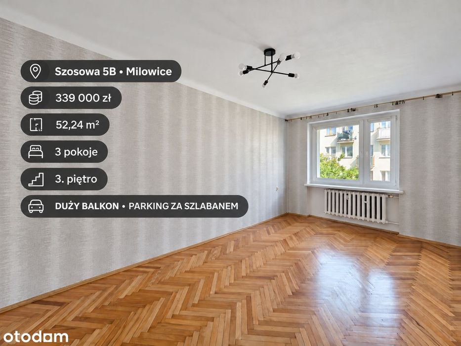 3 pokoje i duży balkon | prywatny parking za szlabanem | Milowice
