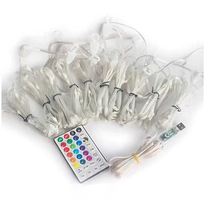 RGB гирлянда-штора SFK-05 3х2 м, USB, управление через APP и Bluetooth