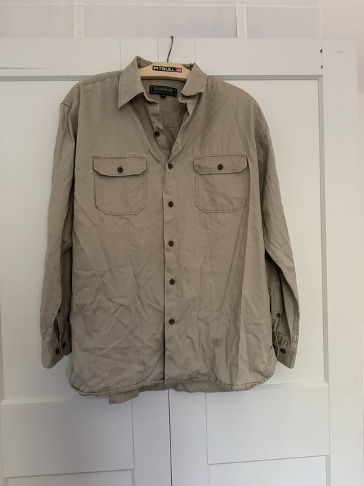 Beżowa koszula męska M Trademark wierzchnia bawełna