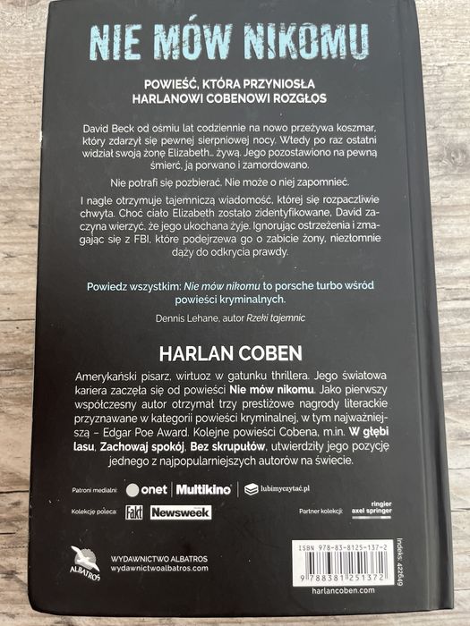 Harlan Coben Nie mów nikomu książka kryminalna