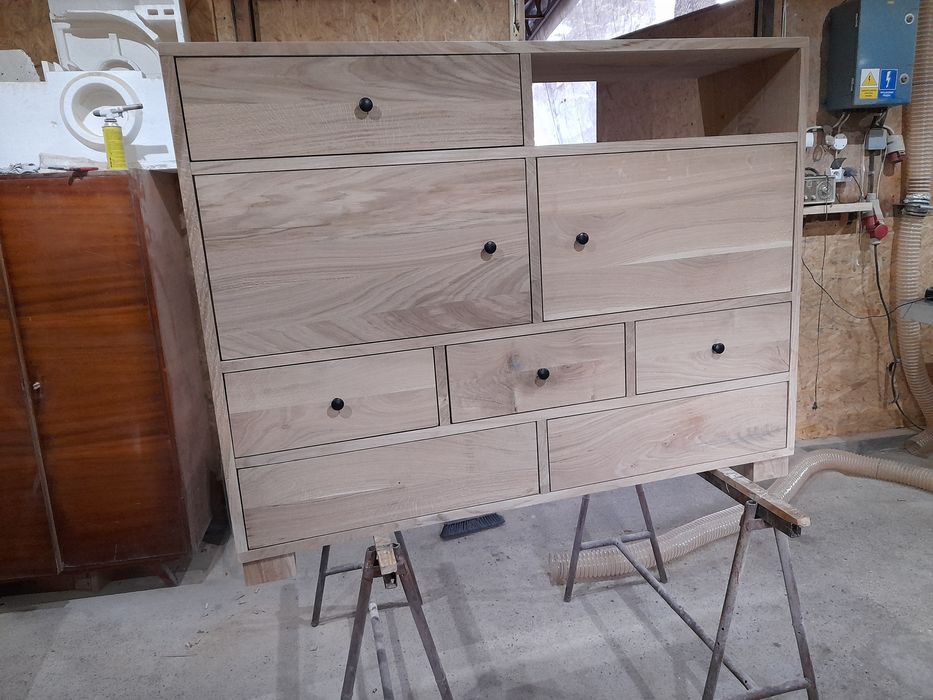 Komoda rustykalna dębowa z litego drewna