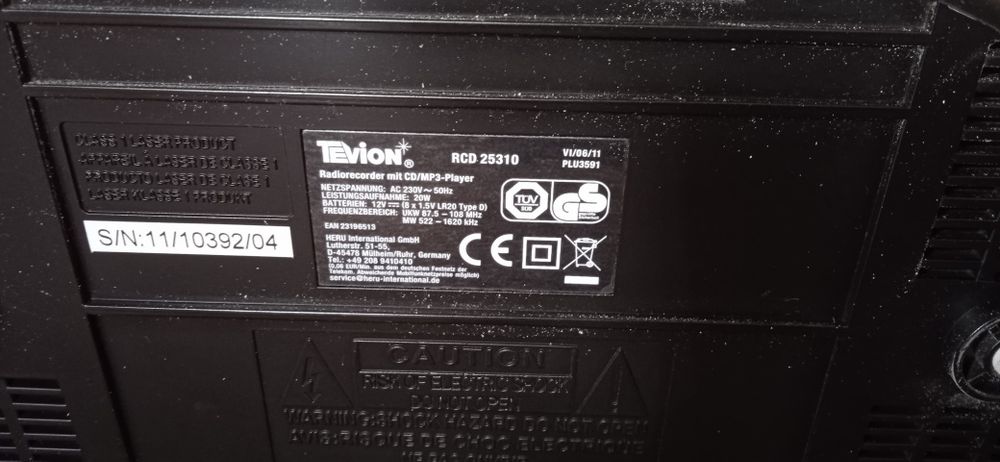 Музичний центр Tevion Німеччини